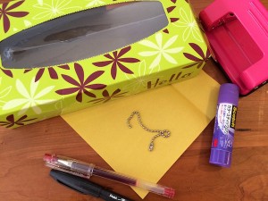 ティッシュの空き箱×折り紙＝メッセージカード