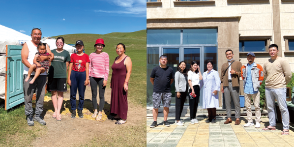 原毛の主な生産者は、ウランバートルから東に100キロほどの中央県エルデネ地区で暮らす、遊牧民「チャトゥラさんの家族」です。採取された原毛は、モンゴル政府公認「Ogooj ShimCo.,Ltd」にて、より分けや整毛機による加工を行い、品質を均一化していきます。