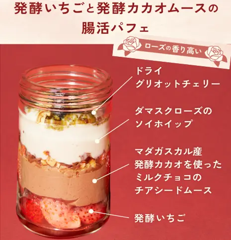 【期間限定】発酵いちごと発酵カカオムースの腸活フルーツパフェ